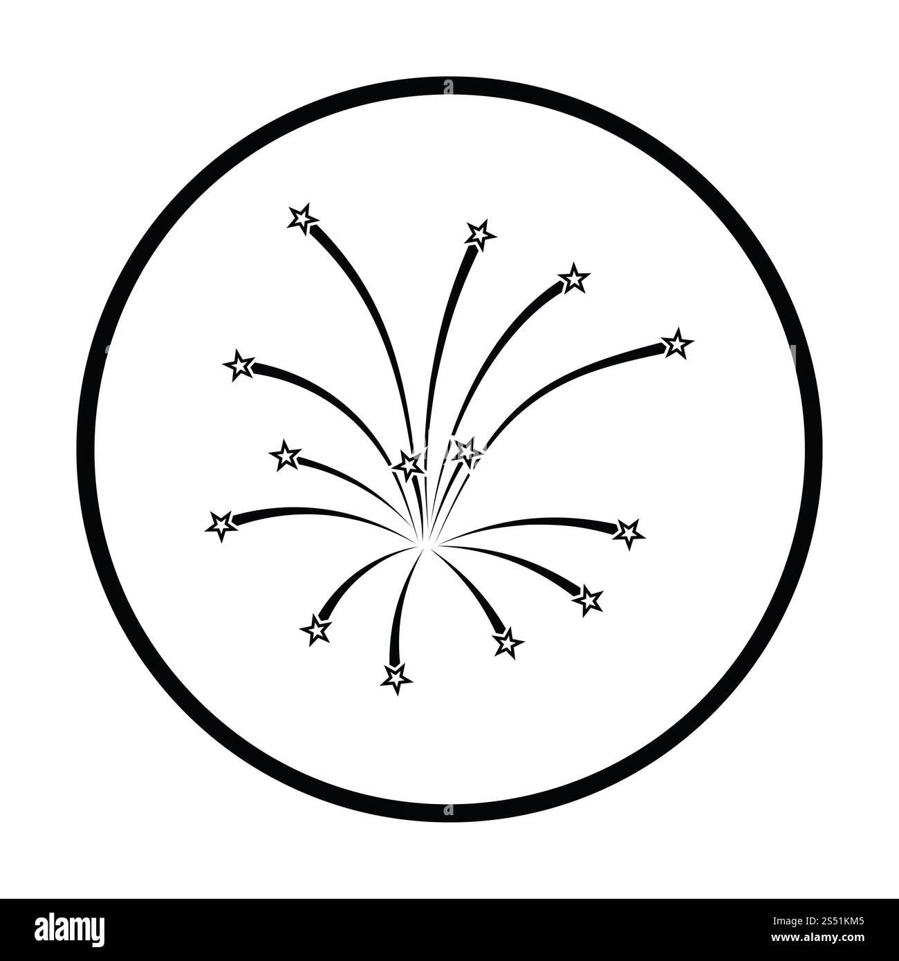 Fireworks icon. Thin circle design. Vector illustration Stock Photo - Alamy