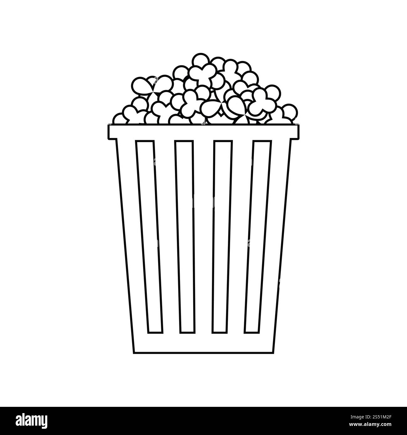 Cinema popcorn icon. Thin line design. Vector illustration. Stock Photo