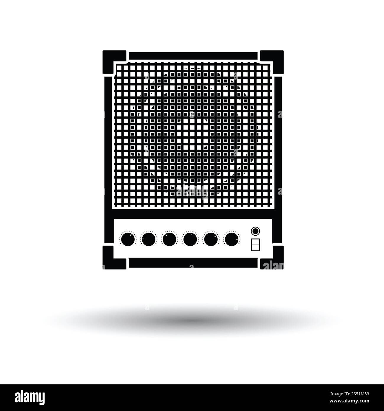 Audio monitor icon. White background with shadow design. Vector ...