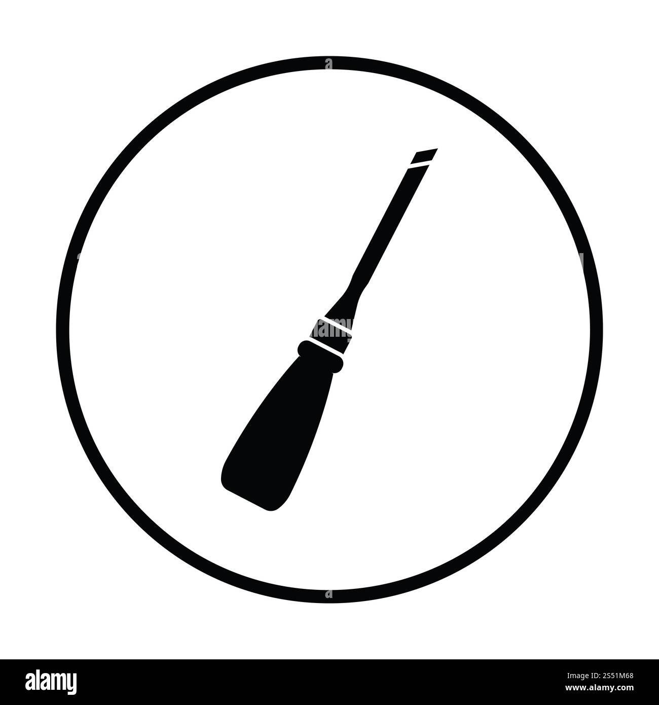 Chisel icon. Thin circle design. Vector illustration Stock Photo - Alamy