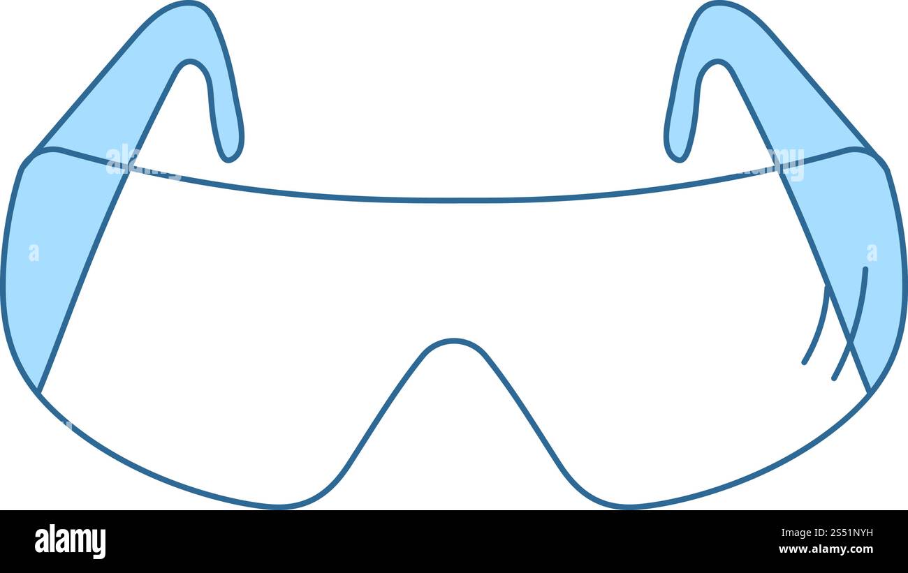Icon Of Chemistry Protective Eyewear. Thin Line With Blue Fill Design ...
