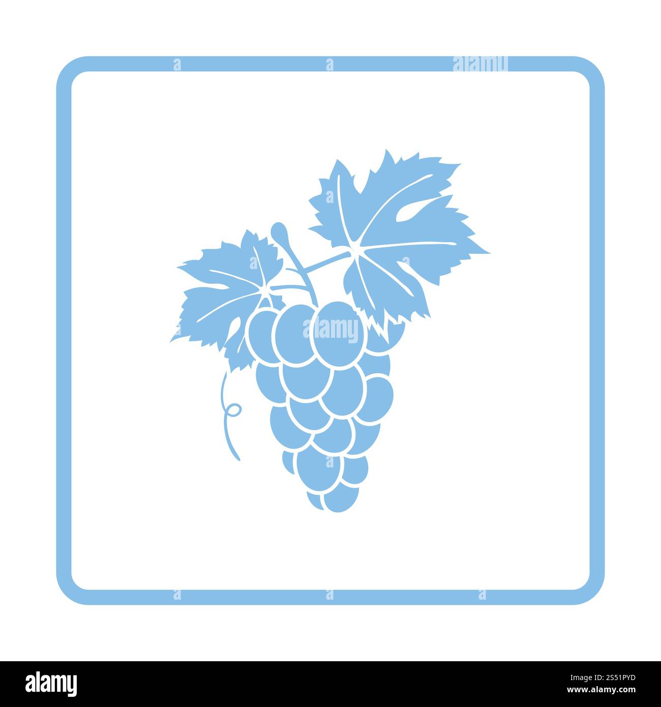 Icon of Grape. Blue frame design. Vector illustration Stock Photo - Alamy