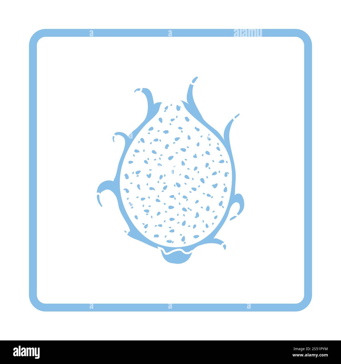 Icon of Dragon fruit. Blue frame design. Vector illustration Stock ...