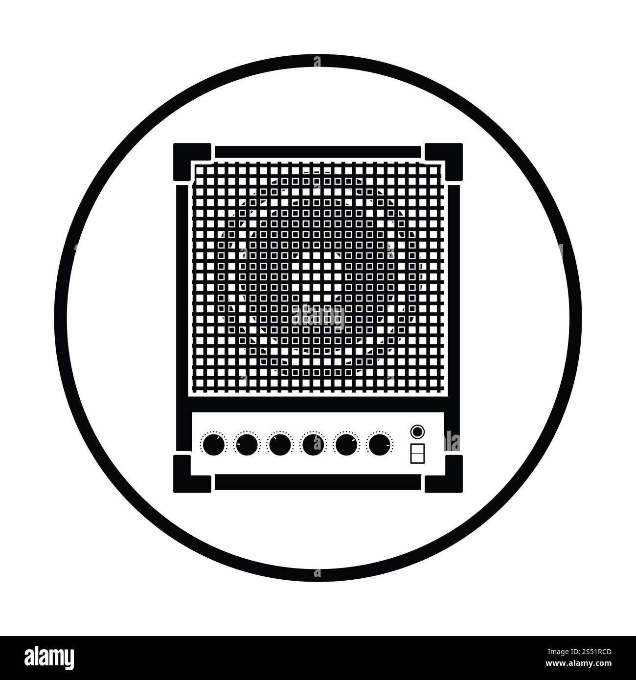 Audio monitor icon. Thin circle design. Vector illustration Stock Photo ...
