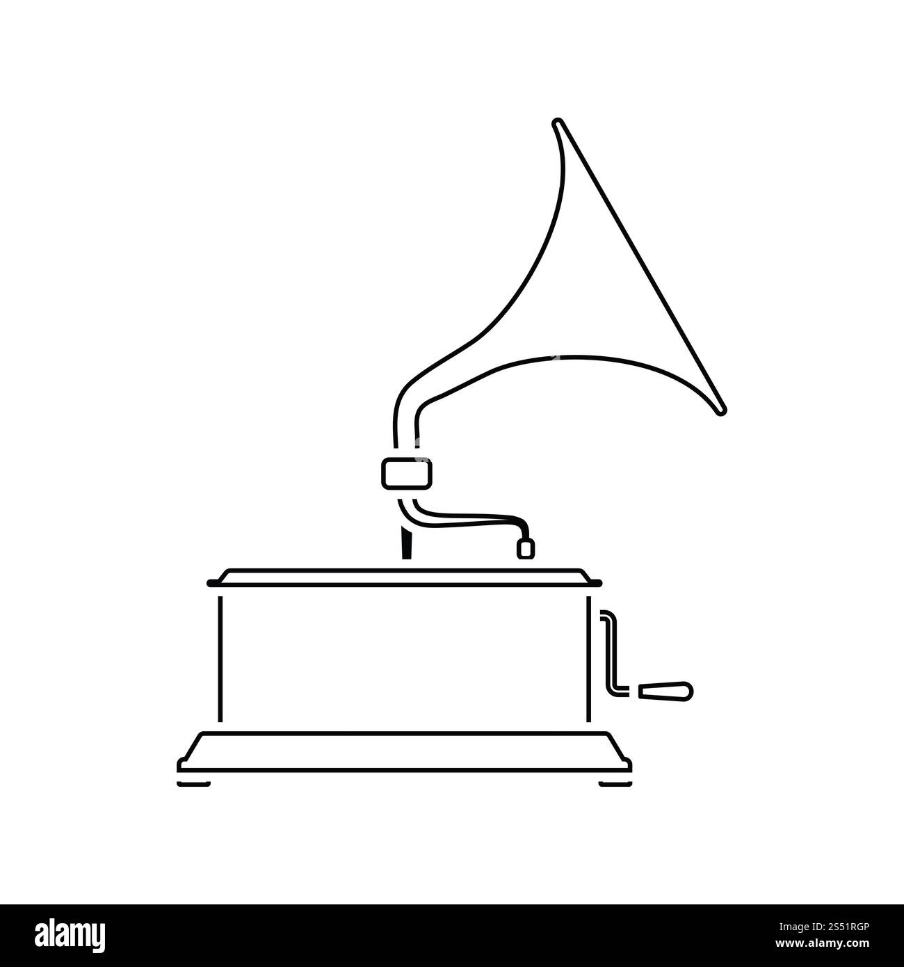 Gramophone icon. Thin line design. Vector illustration Stock Photo - Alamy