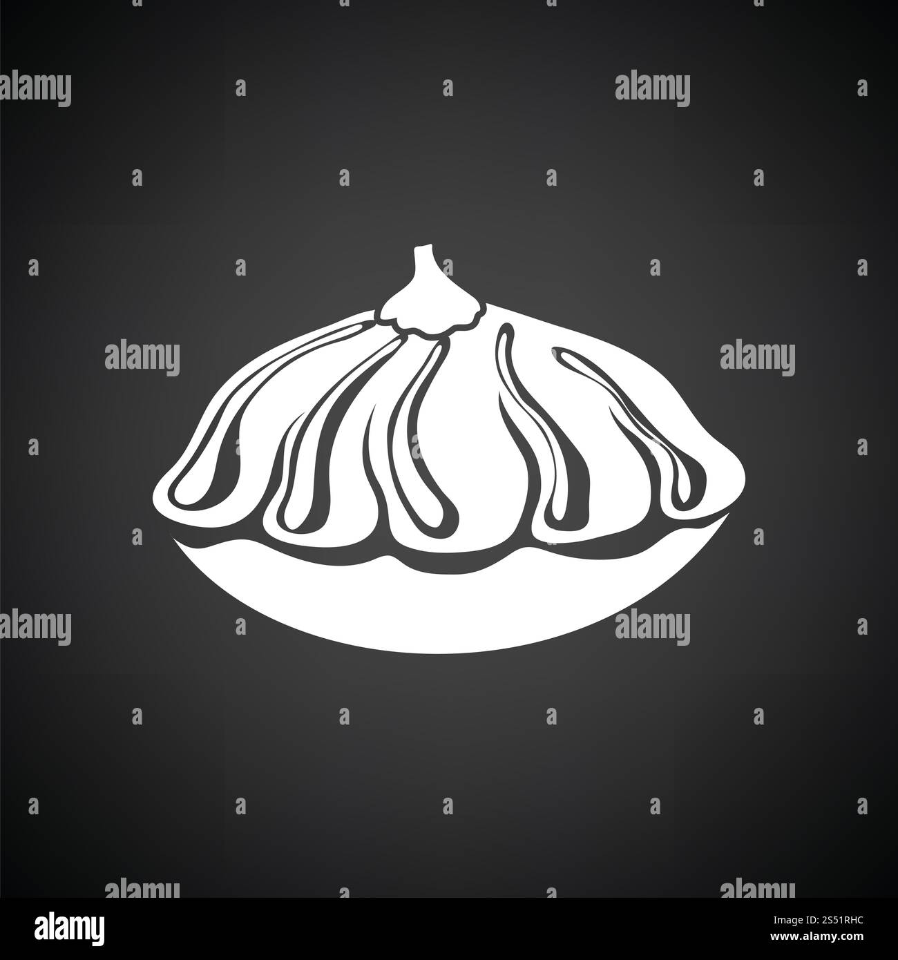 Bush pumpkin icon. Black background with white. Vector illustration ...