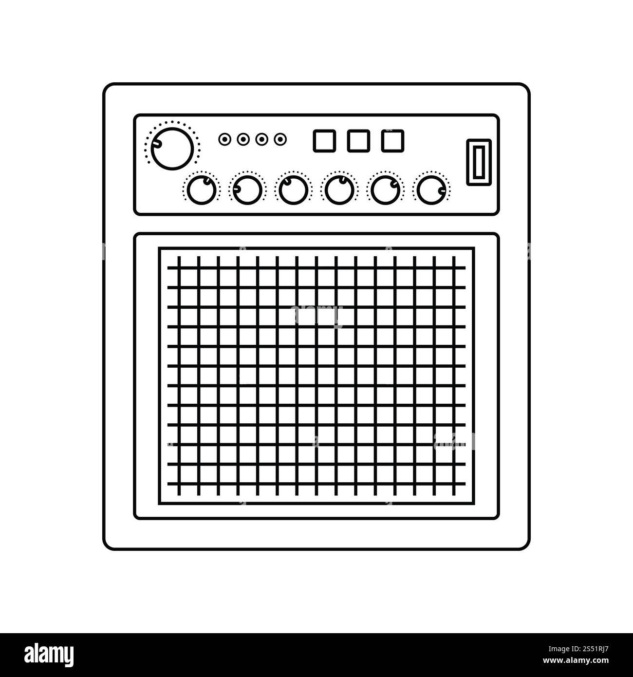 Audio monitor icon. Thin line design. Vector illustration Stock Photo ...