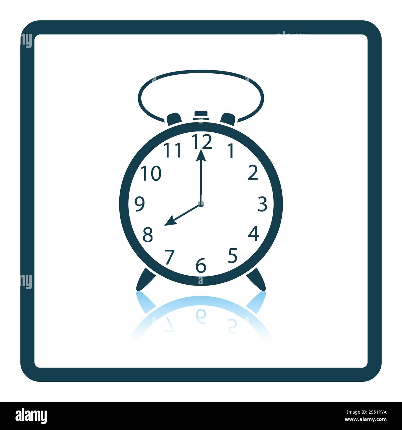 Alarm clock icon. Shadow reflection design. Vector illustration Stock ...