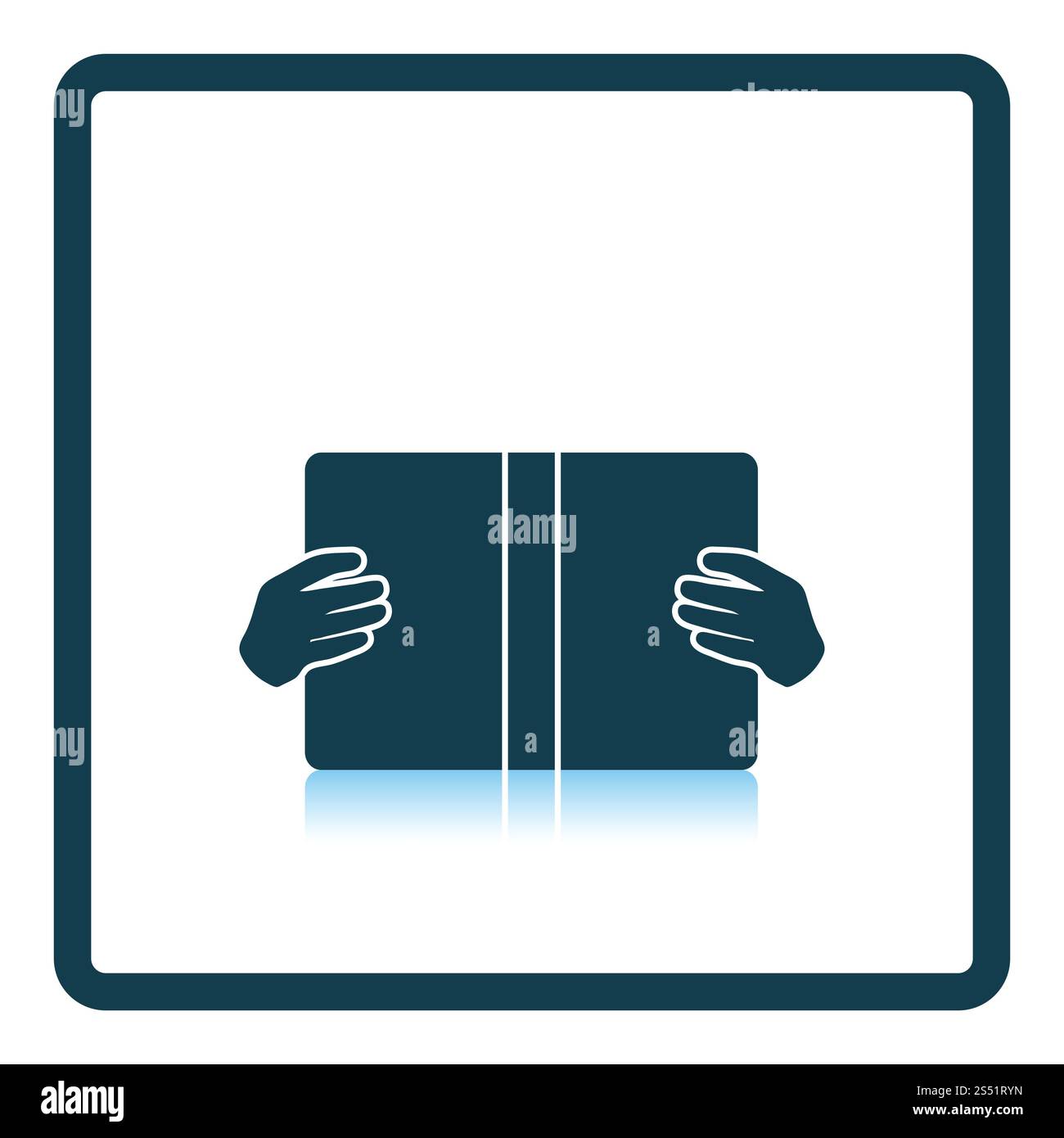 Boy reading book icon. Shadow reflection design. Vector illustration ...