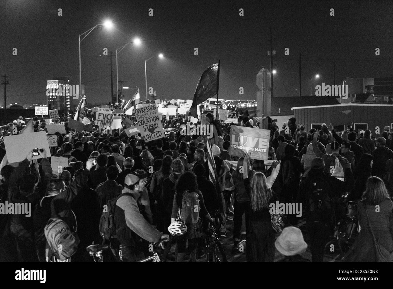 Donald Trump Election Protest in Portland Oregon 11/10/2016 Stock Photo