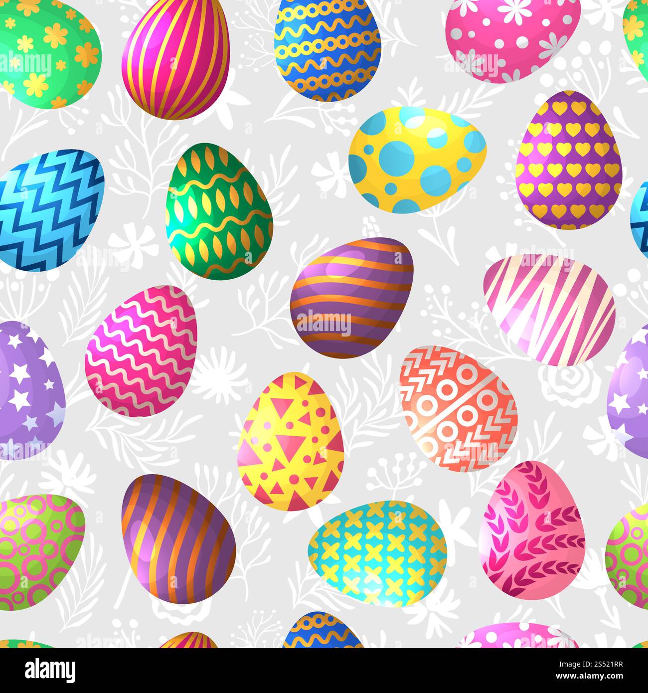 Seamless pattern of colored easter eggs. Easter holiday spring, seamless pattern colored eggs illustration vector. Seamless pattern of colored easter eggs Stock Vector