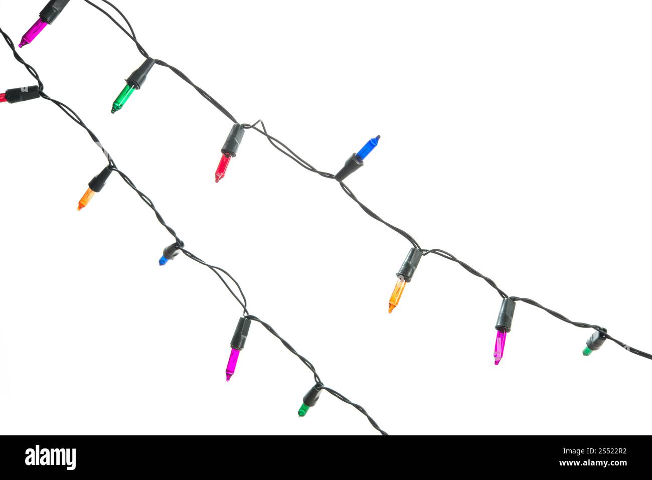 string wired bulbs on white background. Stock Photo