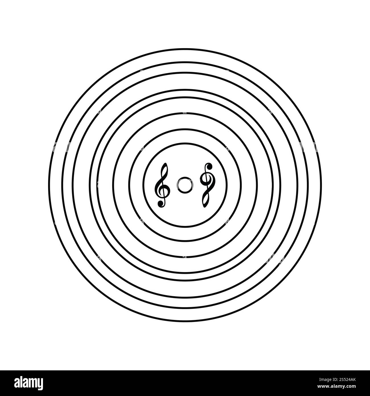 Analogue record icon. Thin line design. Vector illustration. Stock Photo