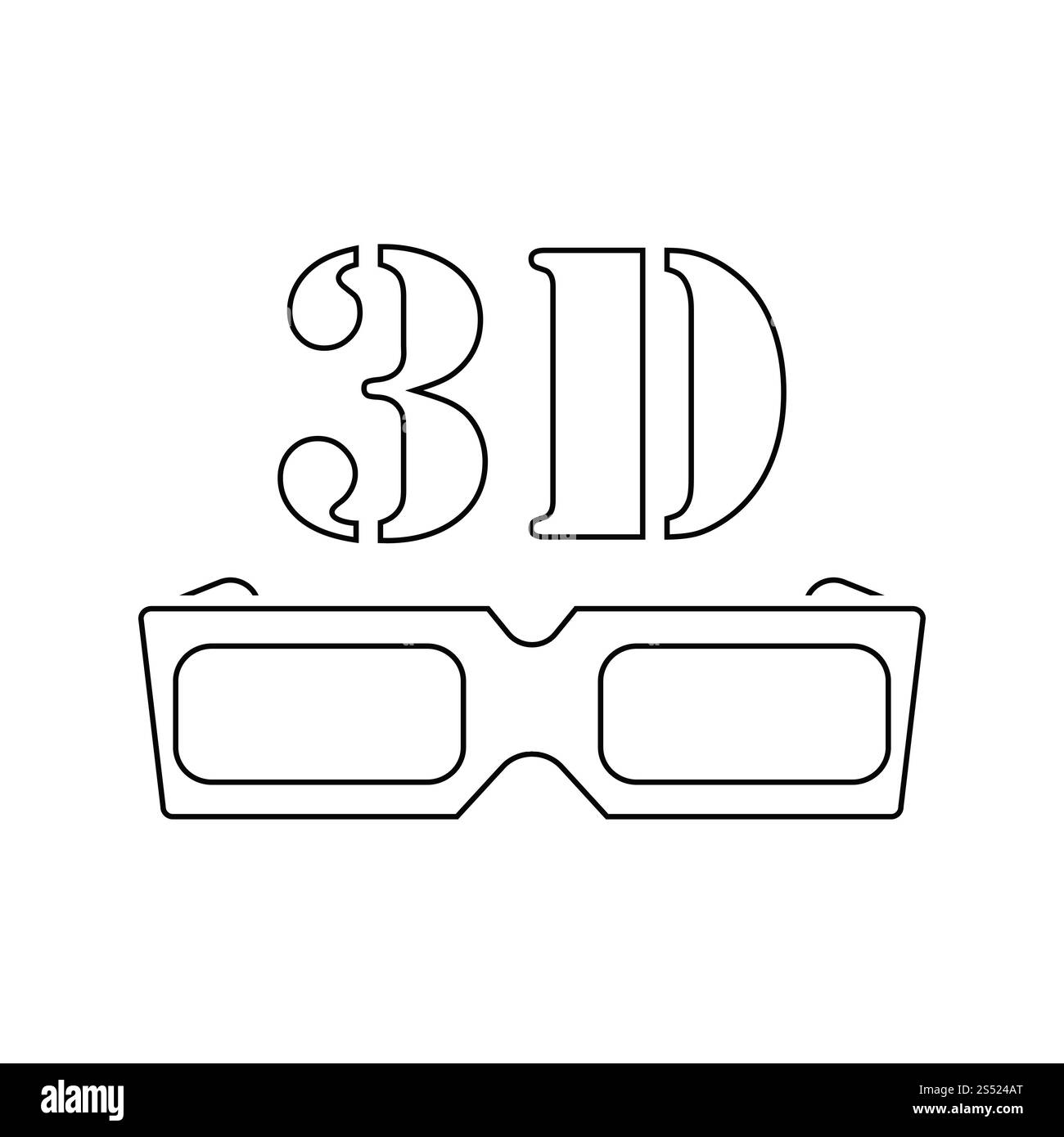 3d goggle icon. Thin line design. Vector illustration Stock Photo - Alamy