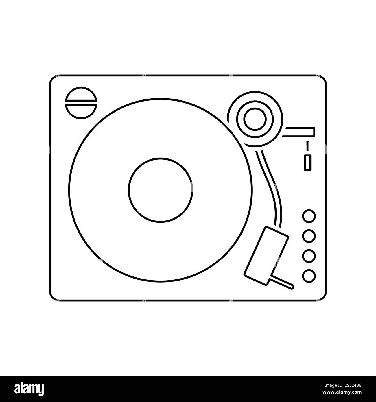 Vinyl player icon. Thin line design. Vector illustration. Stock Photo