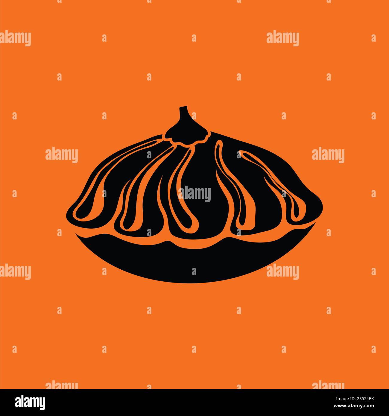 Bush pumpkin icon. Orange background with black. Vector illustration ...