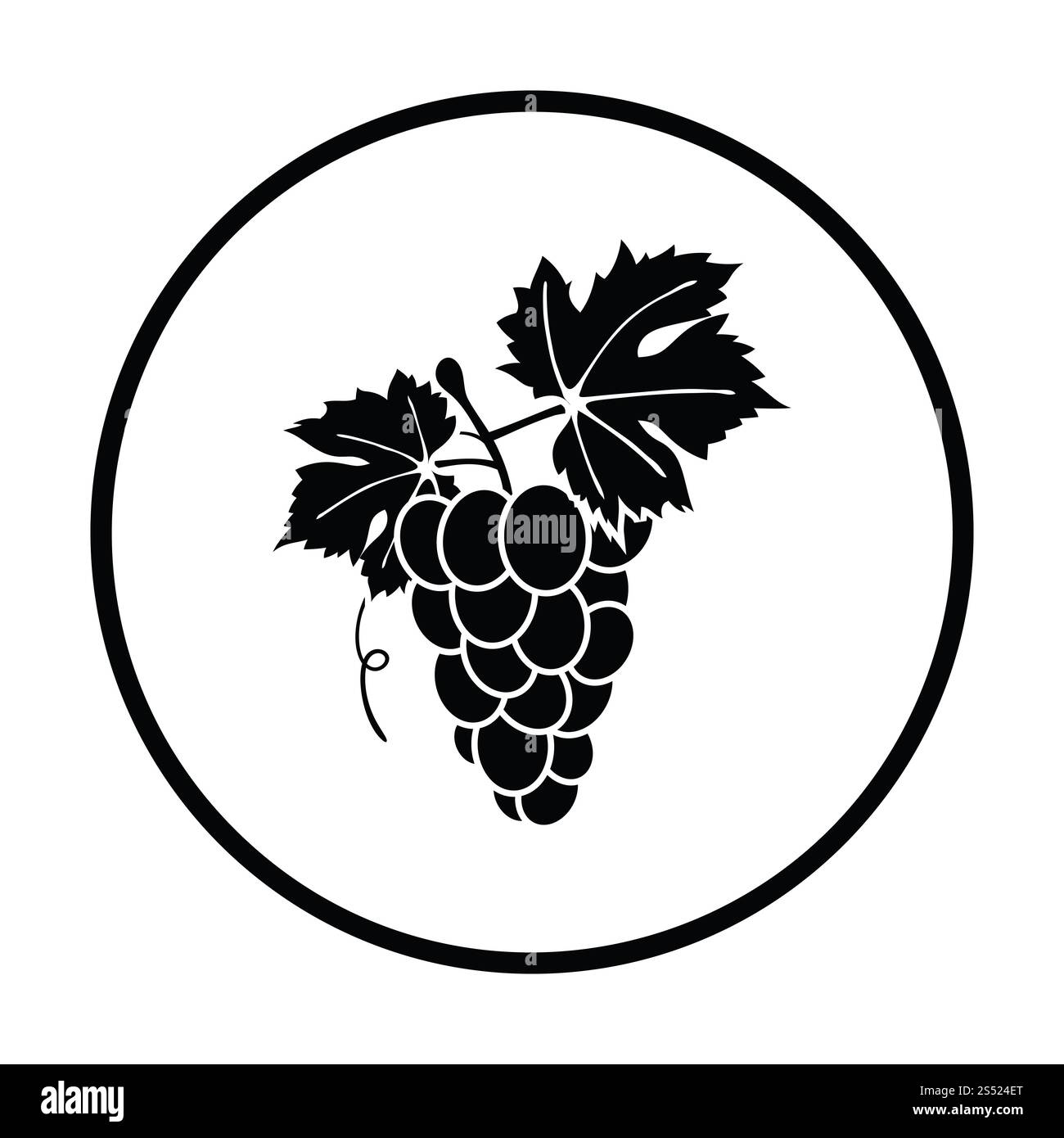 Icon of Grape. Thin circle design. Vector illustration Stock Photo - Alamy