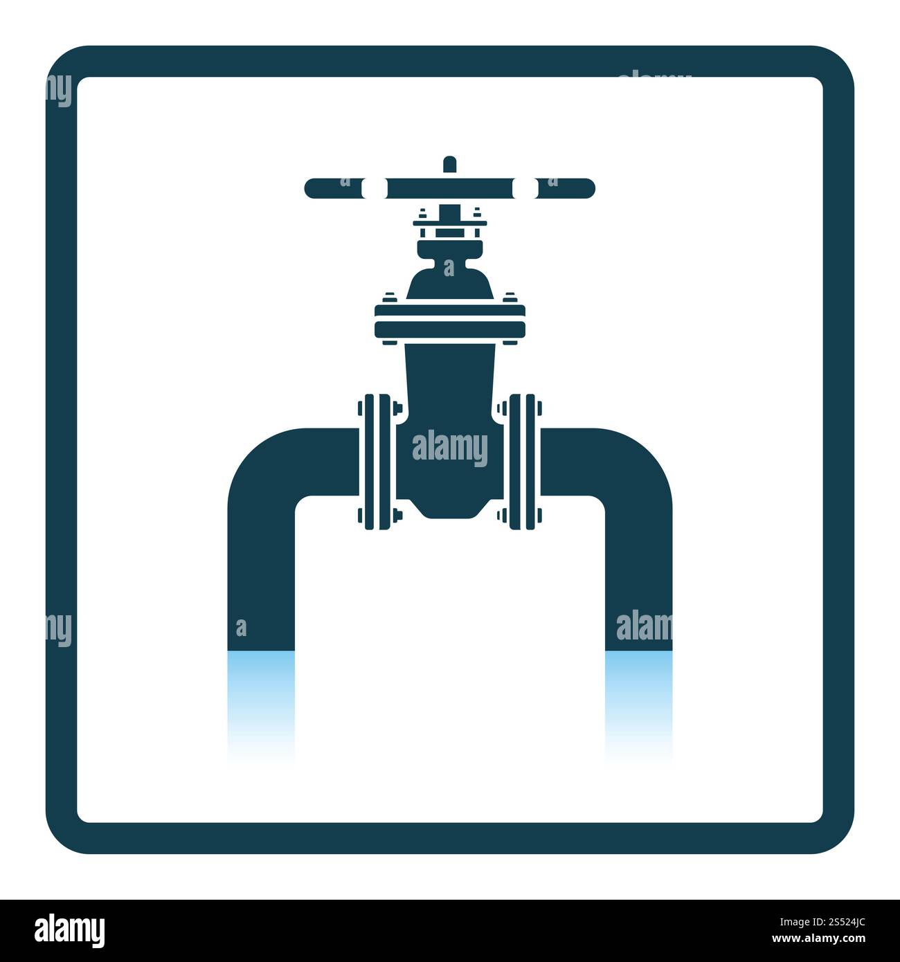 Icon of Pipe with valve. Shadow reflection design. Vector illustration ...