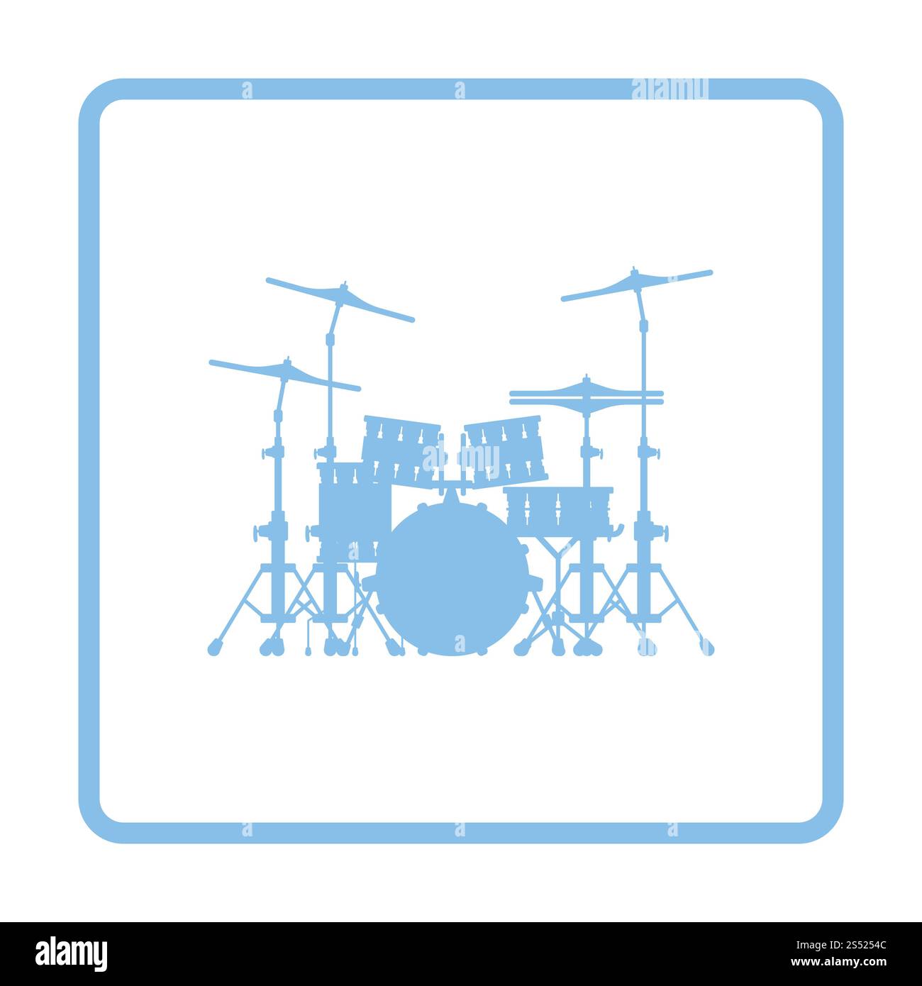 Drum set icon. Blue frame design. Vector illustration Stock Photo - Alamy