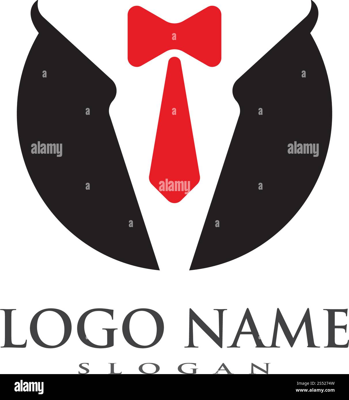 Tuxedo logo vector template ilustration Stock Vector