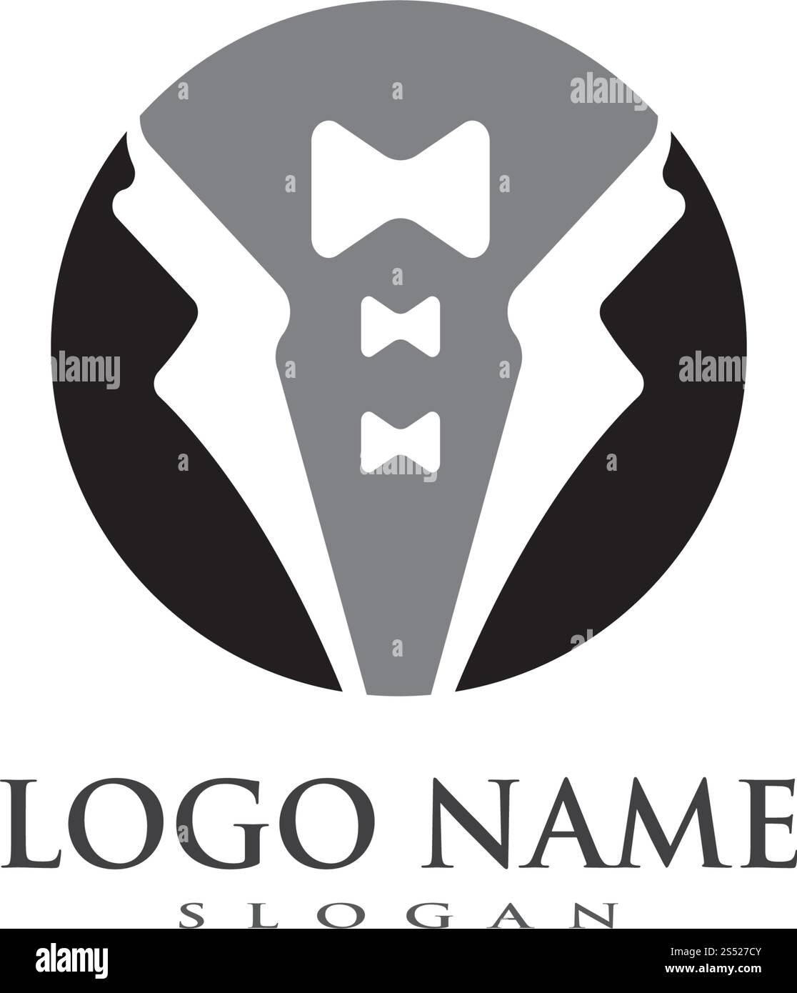 Tuxedo logo vector template ilustration Stock Vector