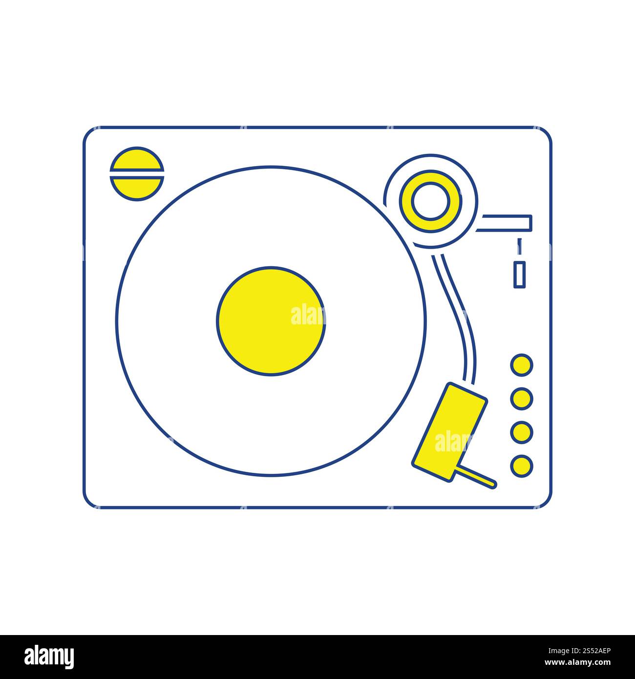 Vinyl player icon. Thin line design. Vector illustration. Stock Photo
