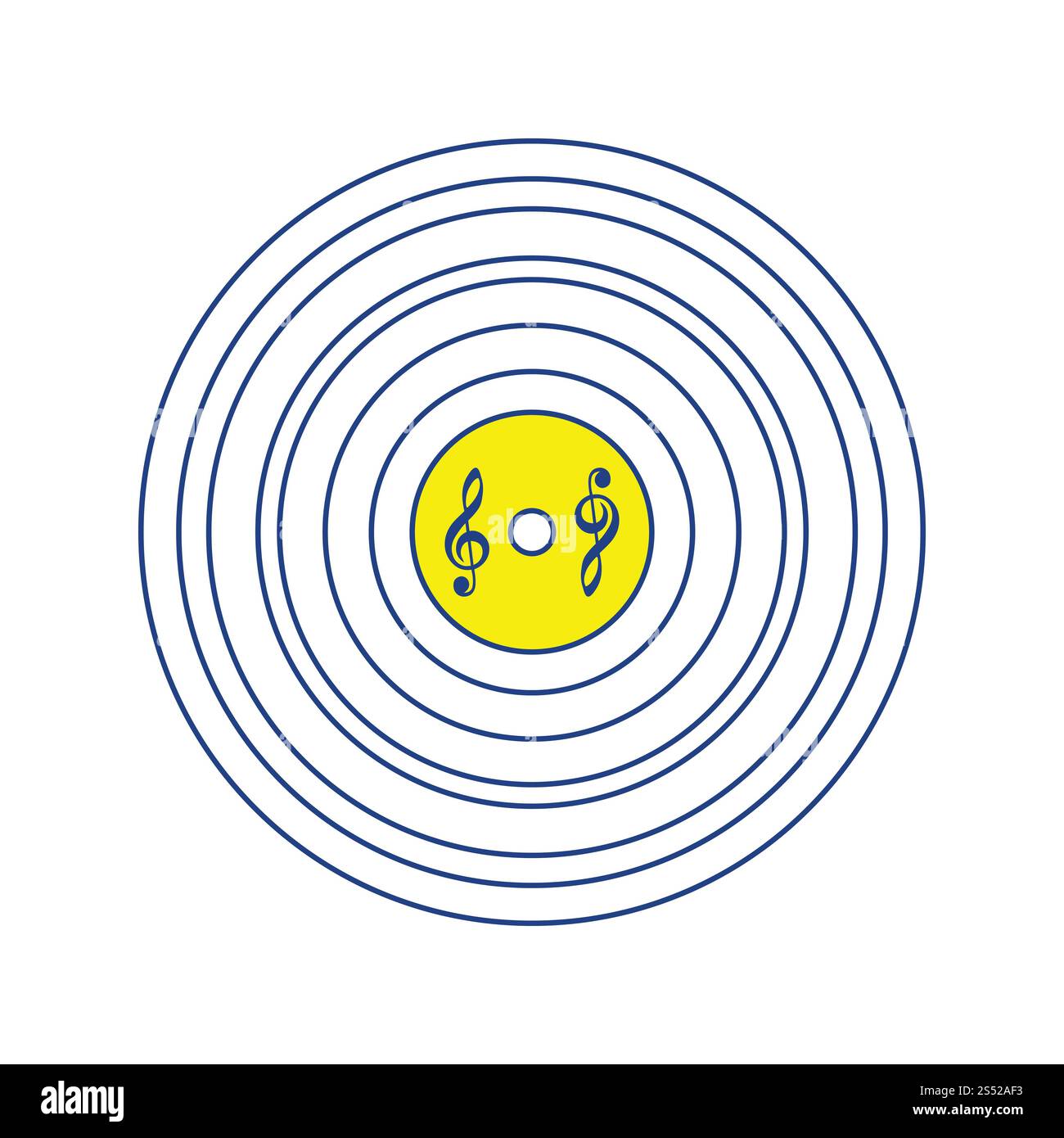 Analogue record icon. Thin line design. Vector illustration. Stock Photo