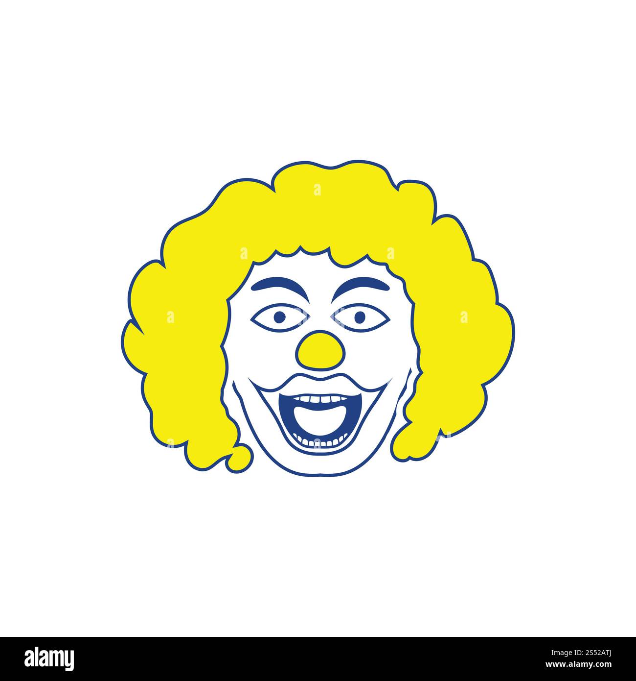 Party clown face icon thin line design vector illustration stock