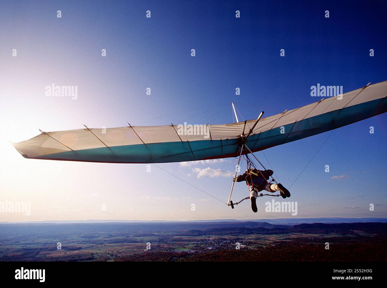 Hang gliding off of "The Pulpit"; near McConnellsburg; Pennsylvania; USA Stock Photo