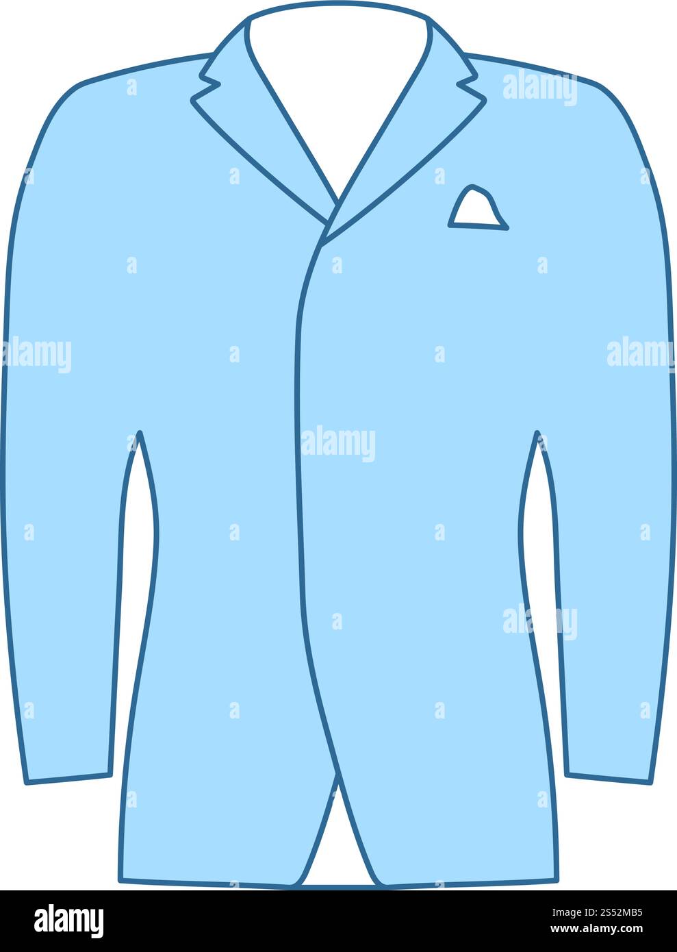 Mail Suit Icon. Thin Line With Blue Fill Design. Vector Illustration. Stock Vector