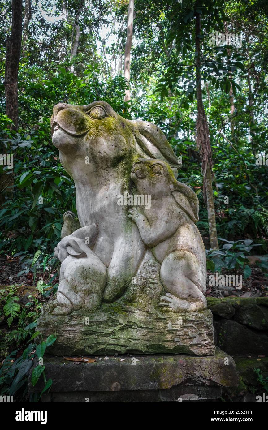 Rabbit statue in the sacred Monkey Forest, Ubud, Bali, Indonesia ...