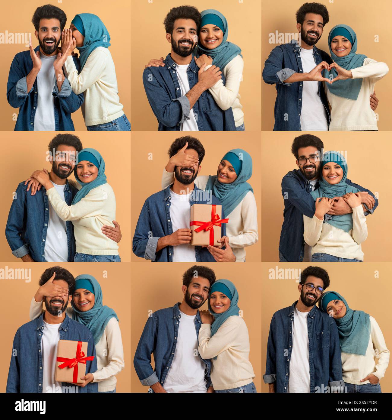 Diverse couple celebrating love together in a joyful collage for ...