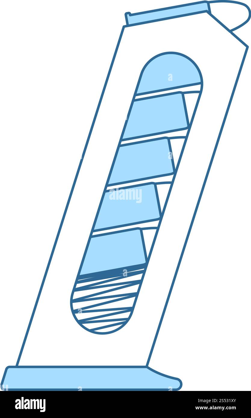 Gun Magazine Icon. Thin Line With Blue Fill Design. Vector Illustration ...