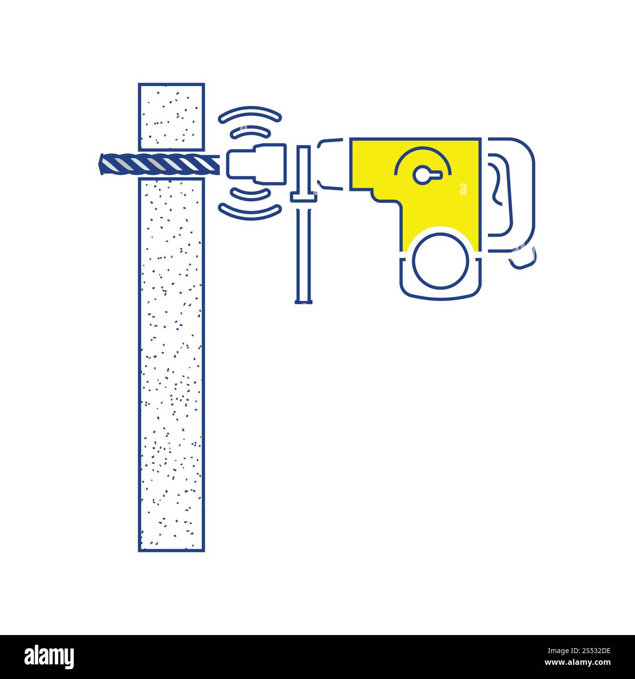 Icon of perforator drilling wall. Thin line design. Vector illustration ...