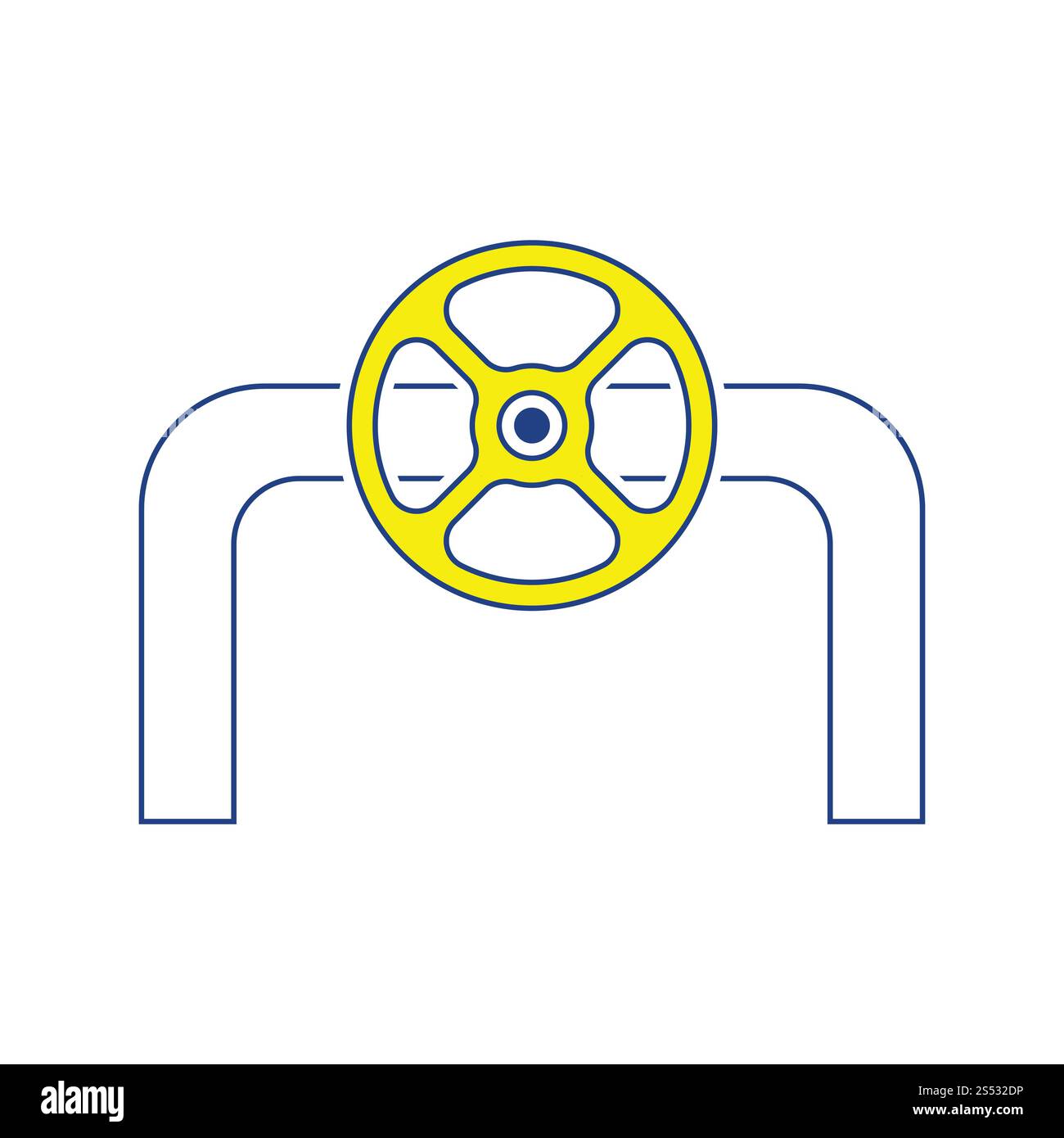 Icon of Pipe with valve. Thin line design. Vector illustration Stock ...