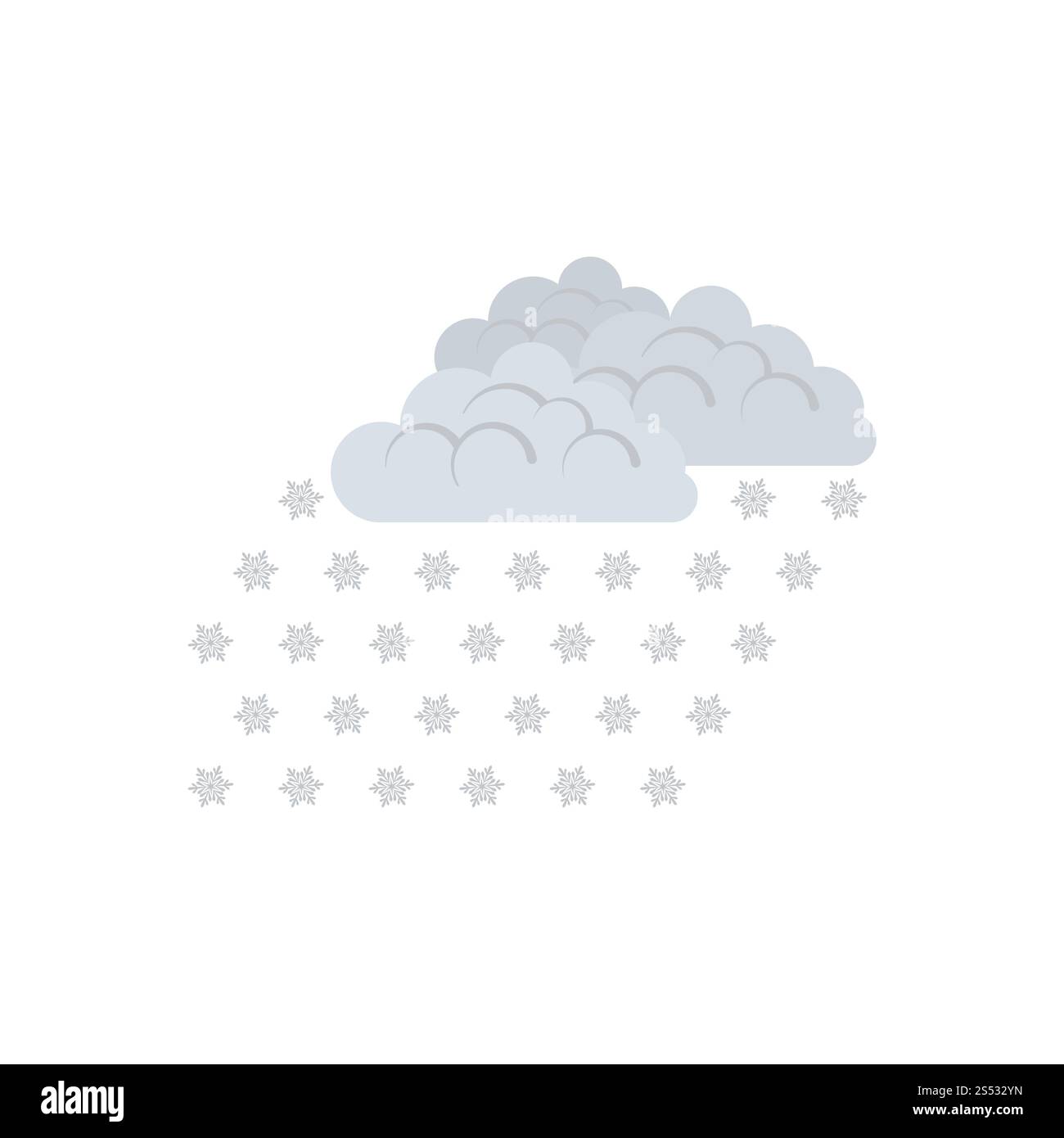 Snowfall icon. Flat color design. Vector illustration Stock Photo - Alamy