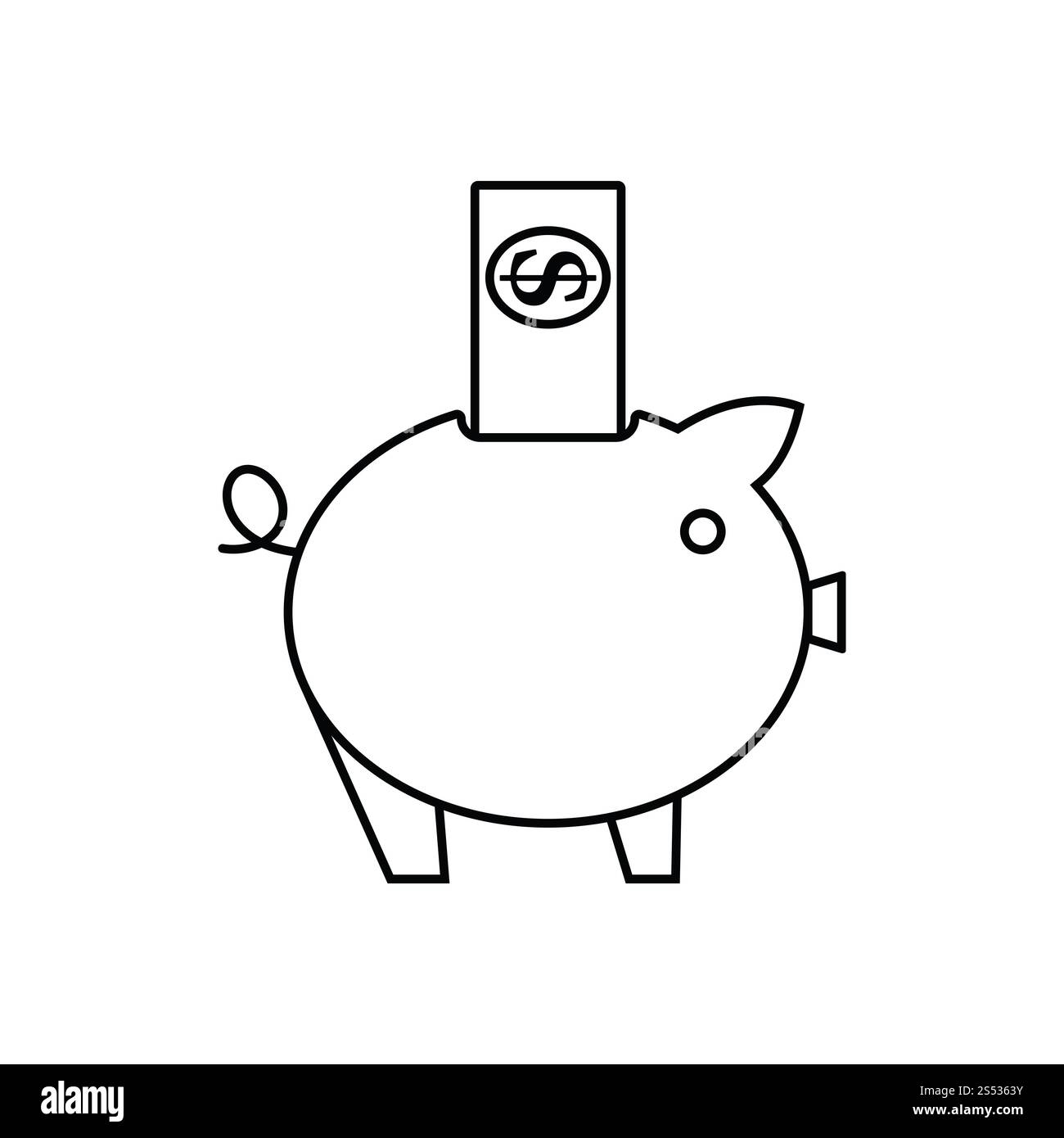 Piggy Bank Icon. Thin line design. Vector illustration Stock Photo - Alamy