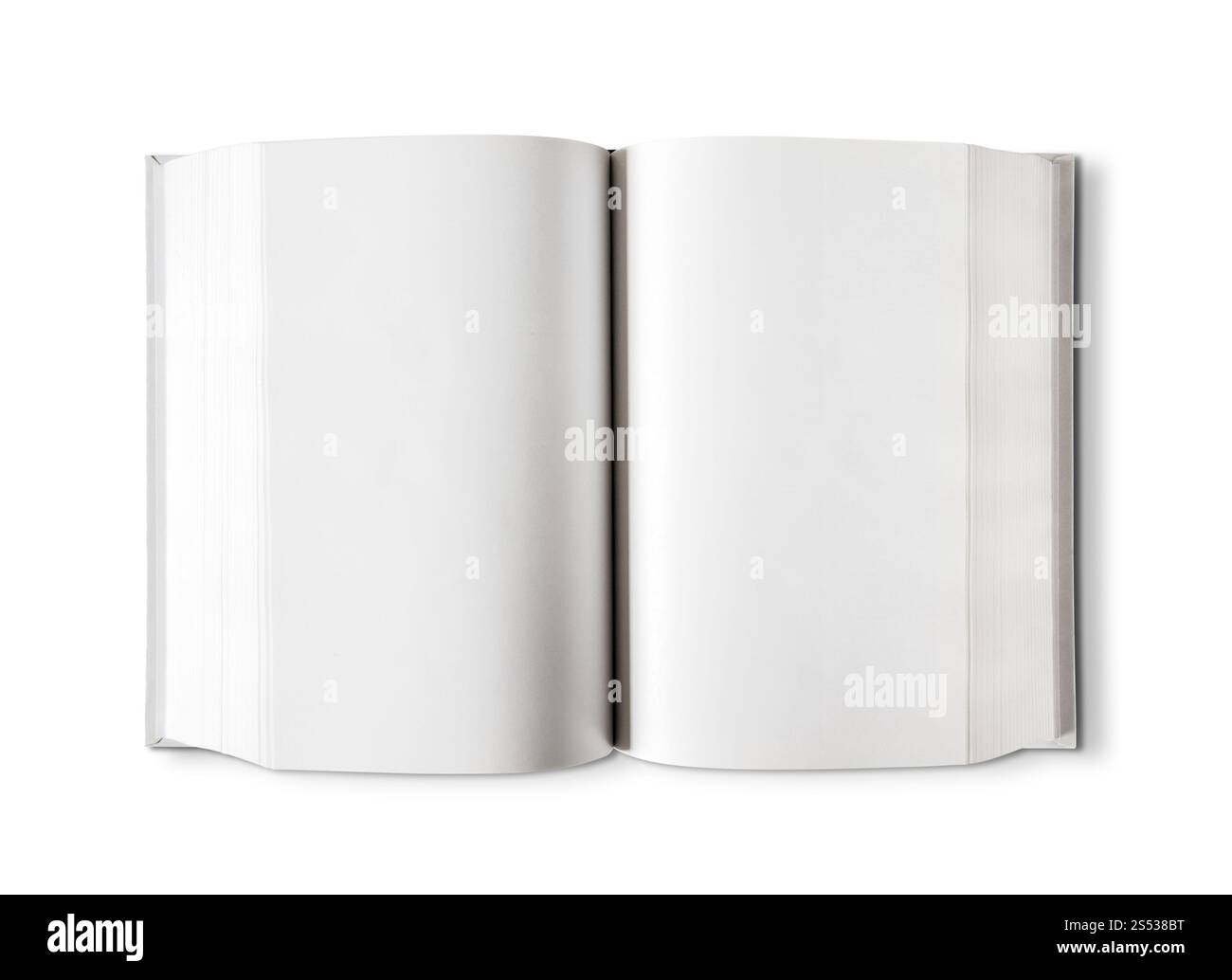 Open blank dictionary, book mockup, isolated on white. Top view. Open blank dictionary, book isolated on white Stock Photo