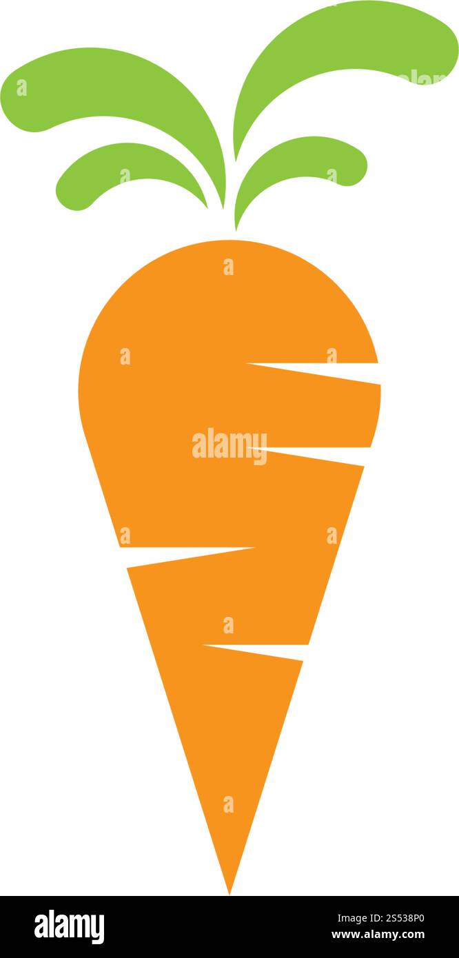 carrot ilustration logo vector template Stock Vector