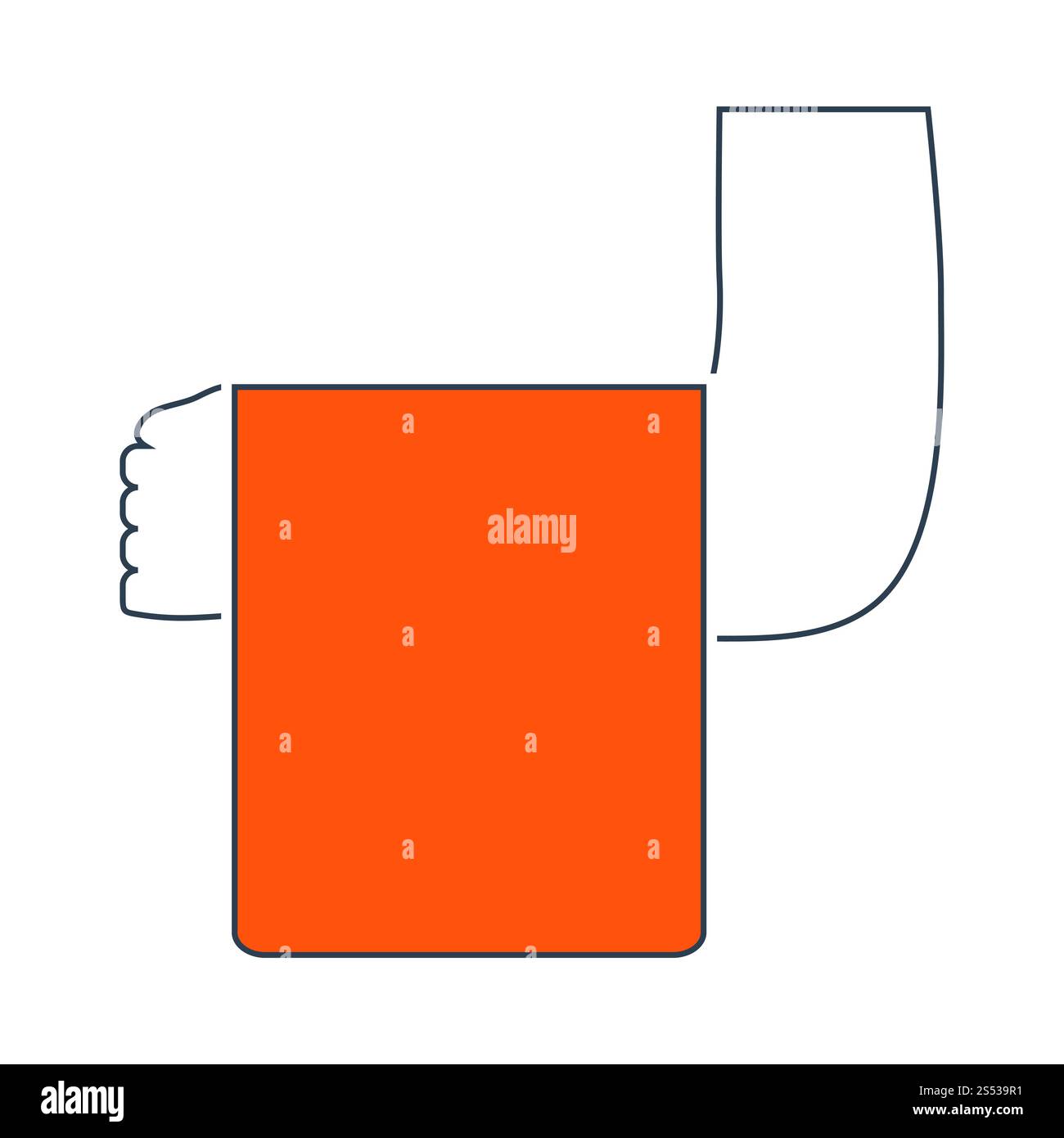 Icon Of Waiter Hand With Towel. Thin Line With Red Fill Design. Vector ...