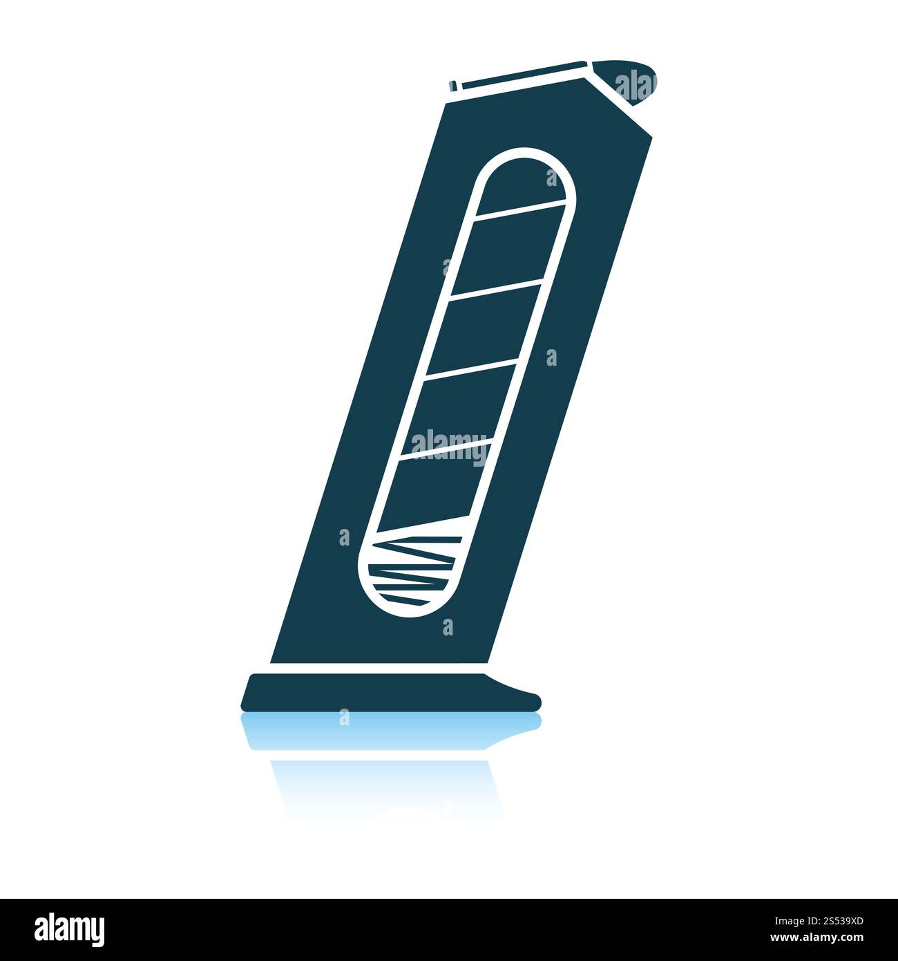 Gun magazine icon. Shadow reflection design. Vector illustration Stock ...