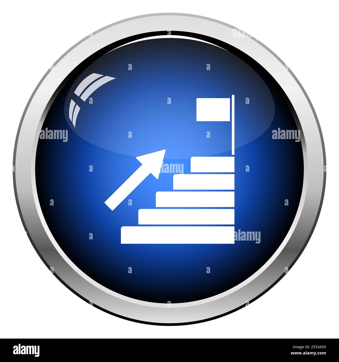 Ladder To Aim Icon. Glossy Button Design. Vector Illustration Stock ...