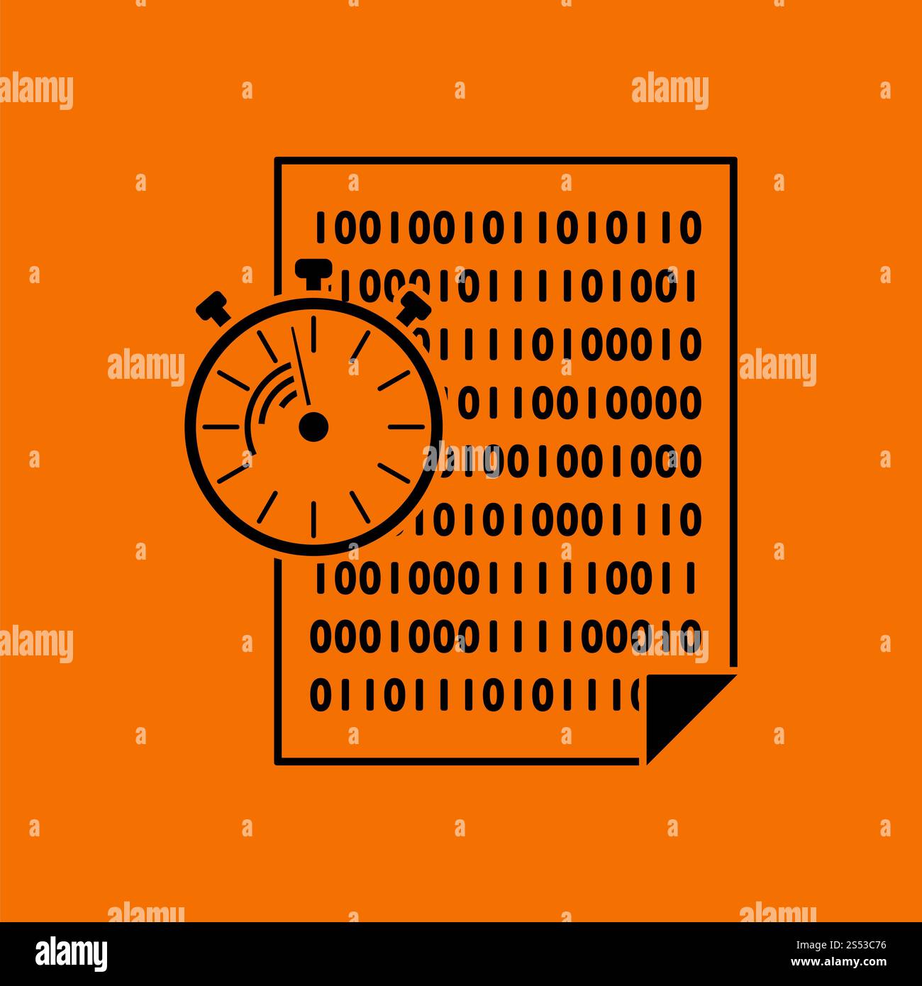 Fast Development Icon. Black on Orange background. Vector illustration. Stock Photo
