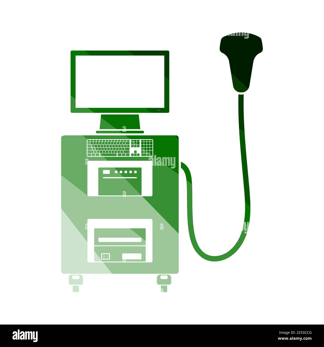 Ultrasound Diagnostic Machine Icon. Flat Color Ladder Design. Vector ...