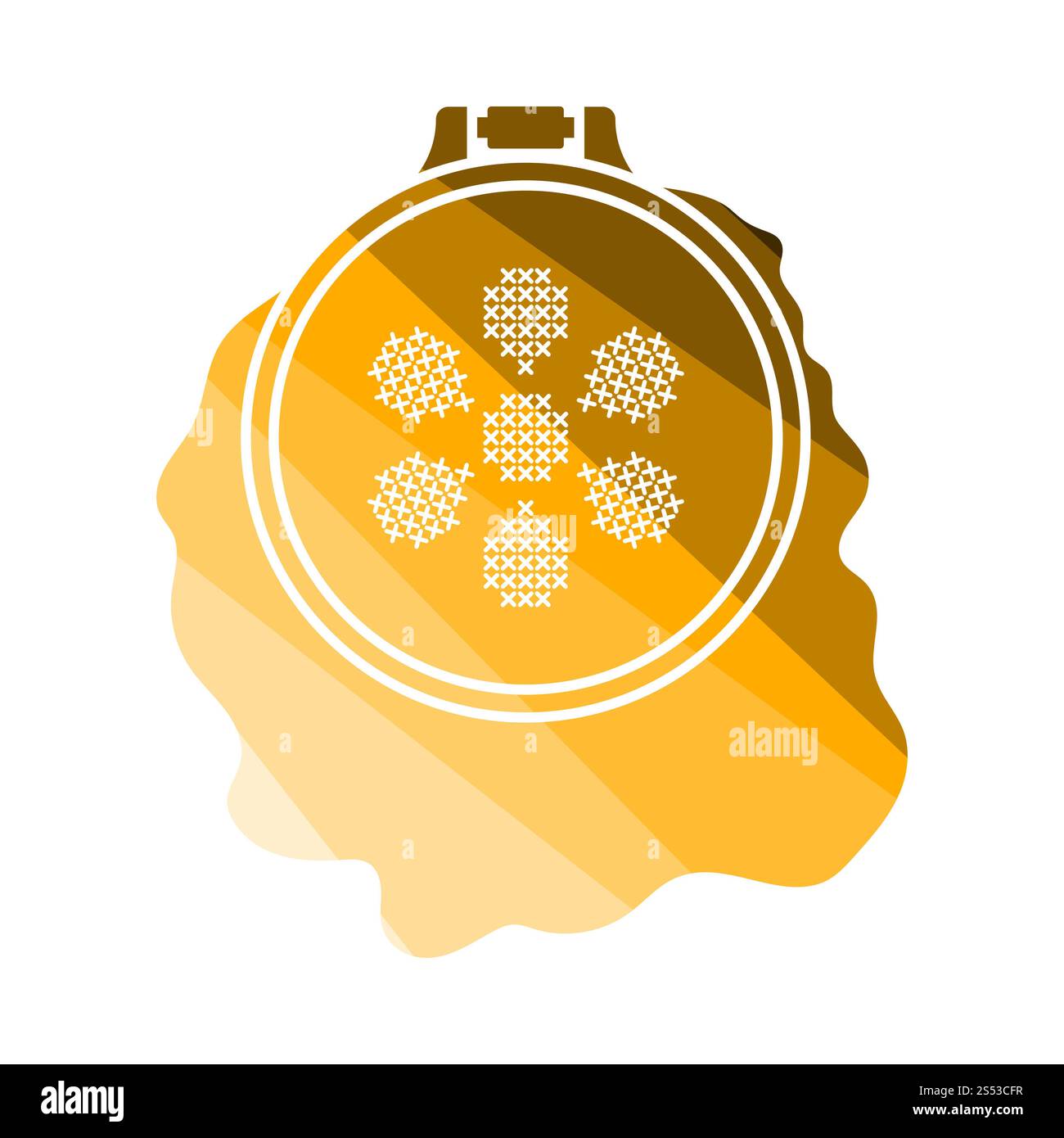 Sewing Hoop Icon. Flat Color Ladder Design. Vector Illustration. Stock Photo
