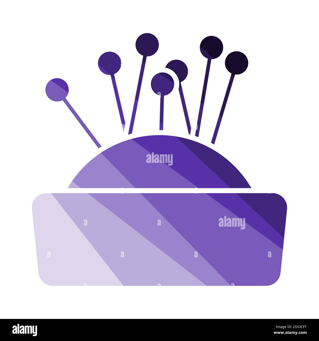 Pin Cushion Icon. Flat Color Ladder Design. Vector Illustration. Stock Photo