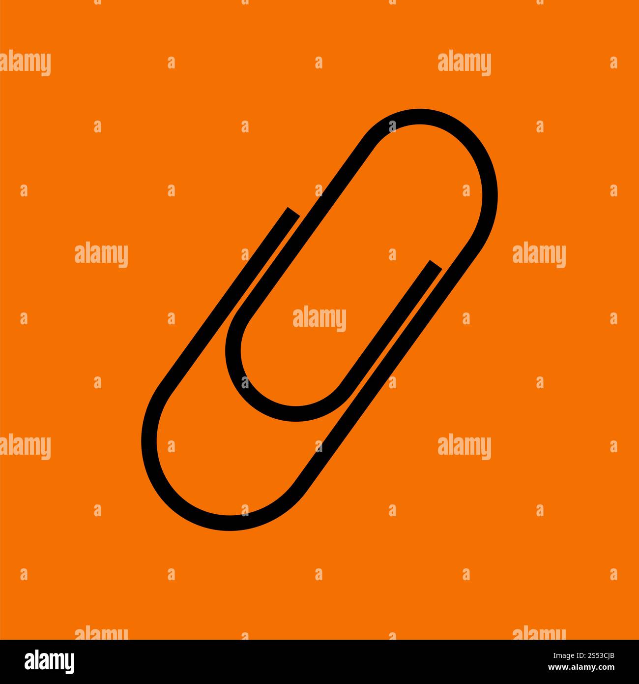 Clamp Icon. Black on Orange Background. Vector Illustration. Stock Photo