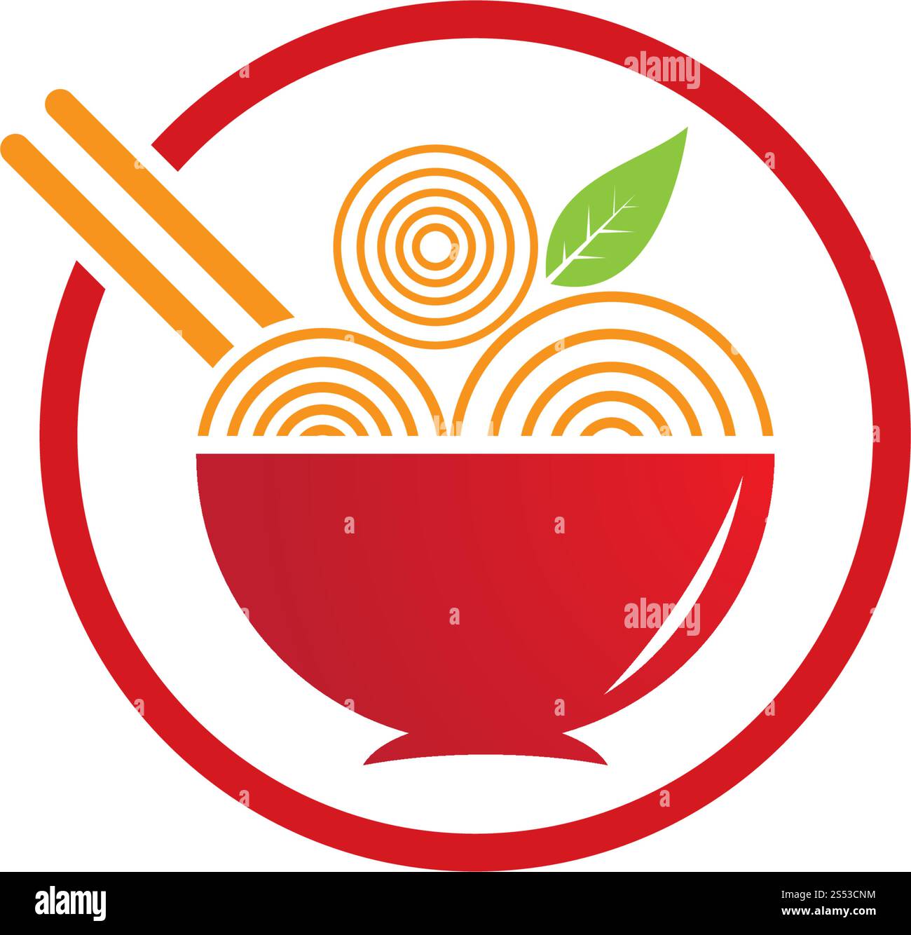 noodle logo  design vector ilustration template Stock Vector