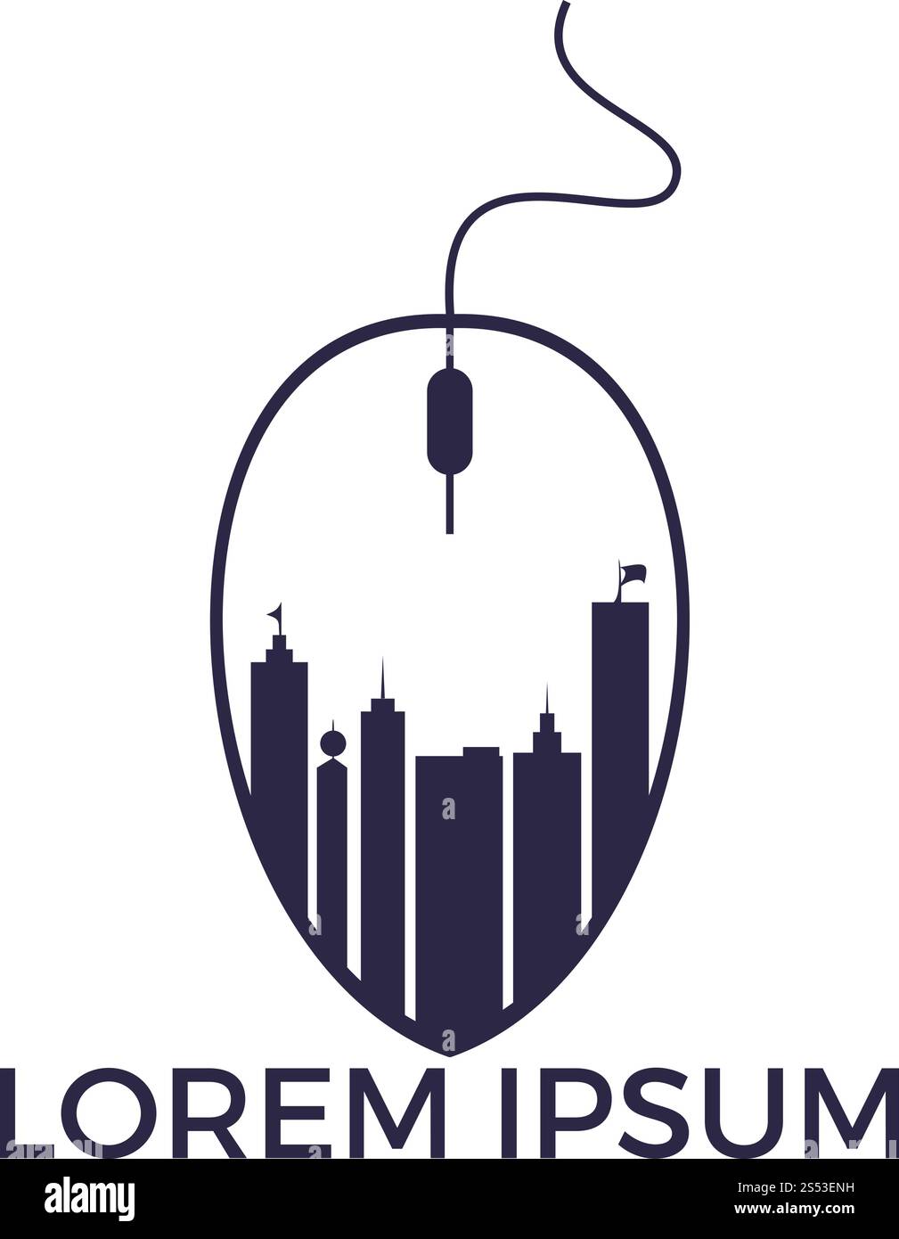 Mouse Skyline Logo Design. Building Click Logo Design Template Stock ...