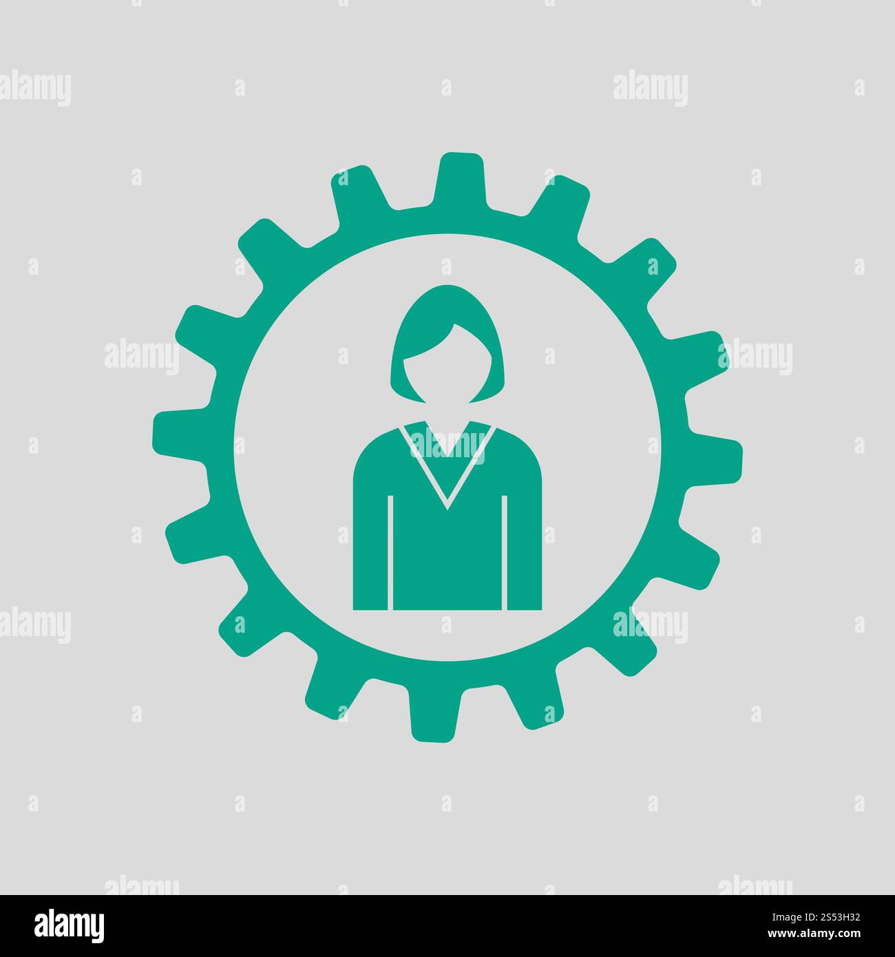 Teamwork Icon. Green on Gray Background. Vector Illustration Stock ...